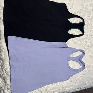 lululemon athletica Black and Lavender Tank Tops